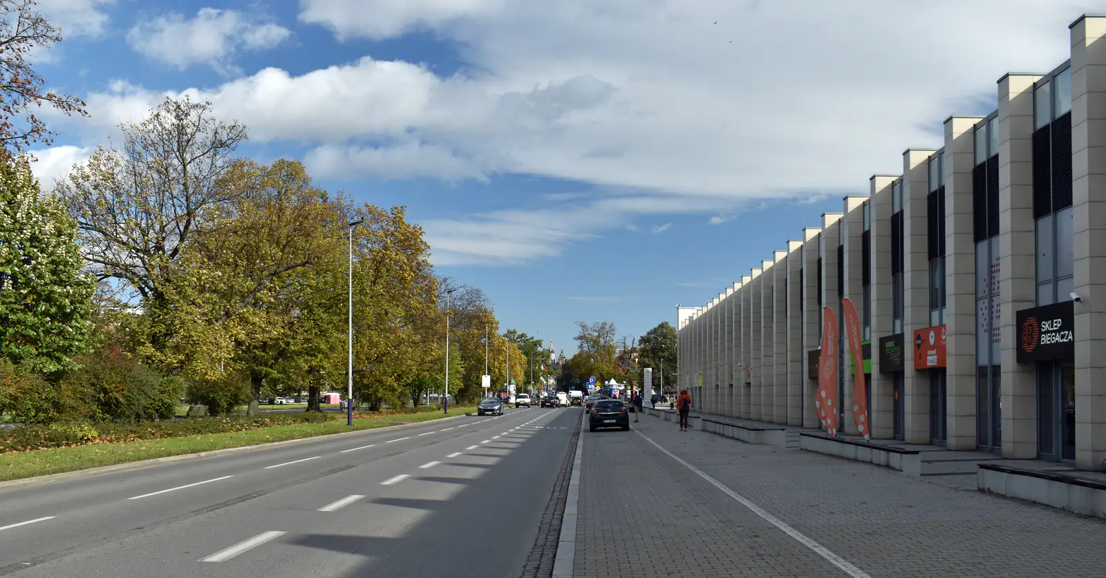 Aleja marsz. Ferdynanda Focha przy stadionie KS Cracovia w Krakowie