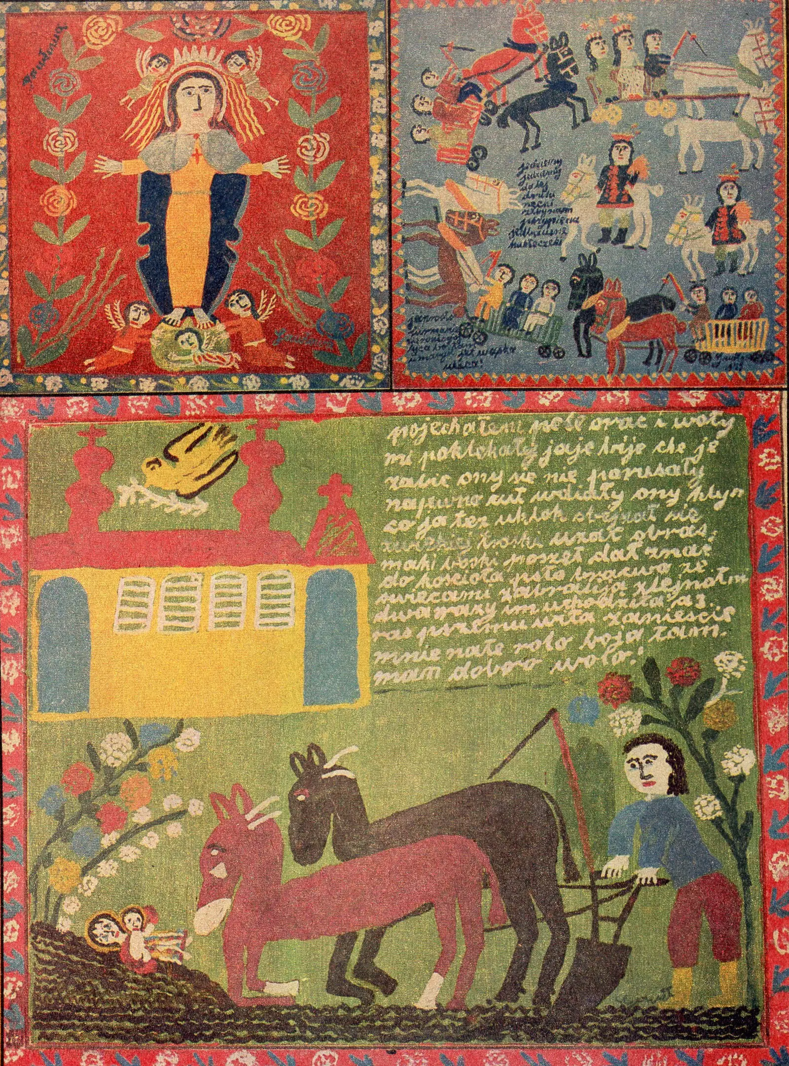 Obrazy Katarzyny Gawłowej — artystki ludowej z Zielonek, z magazynu Poznaj Swój Kraj (1982)